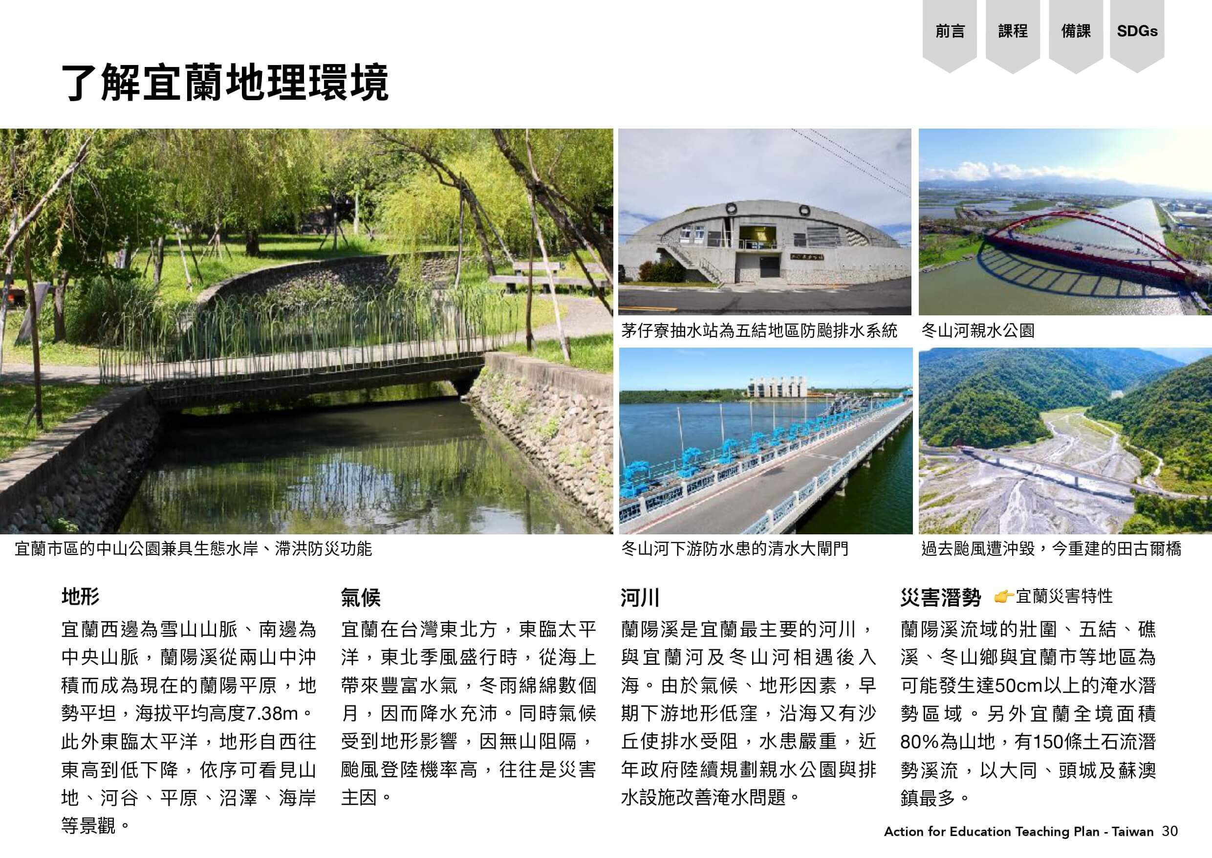 了解宜蘭的地理環境包含地形、氣候、河川與災害潛勢