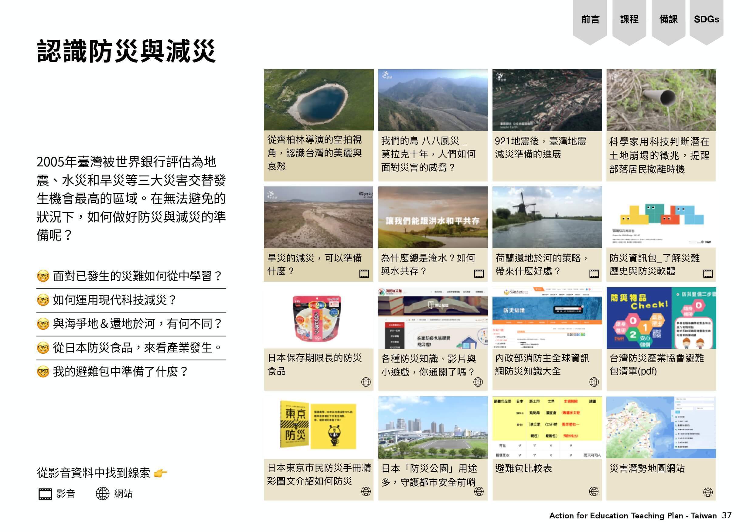 認識防災與減災圖表