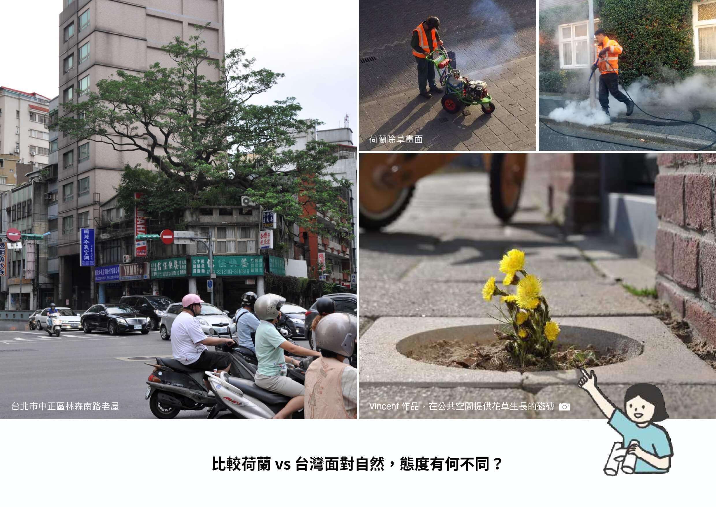 比較荷蘭vs臺灣面對自然的態度，兩種城市街景的比較